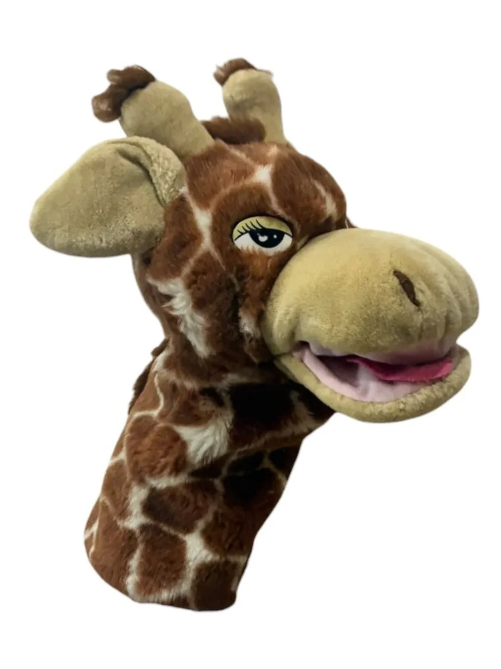 A&A Plush Giraffe Hand Puppet‎ Soft Brown & Beige Polyester Toy 12